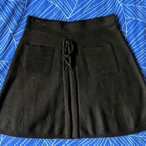 Candie's Black Lace Up Knit A-line Skirt